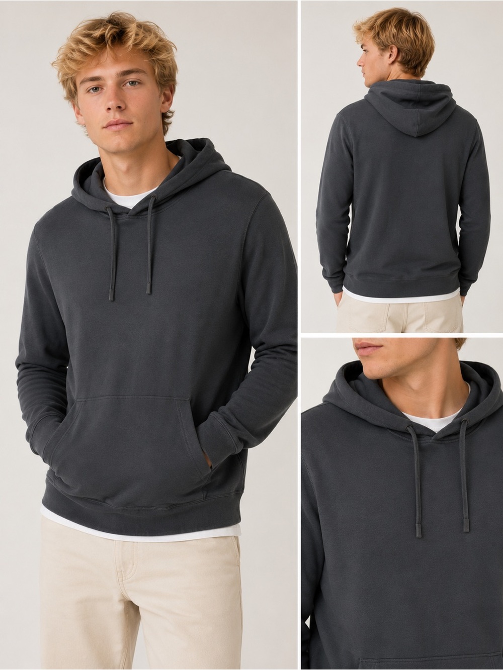 Lululemon Charcoal Gray Soft Jersey  Pullover Hoodie Men’s Small 25593